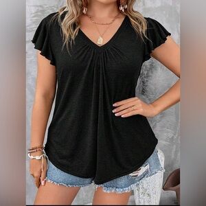 SHEIN 4X Black Short Sleeve Tee